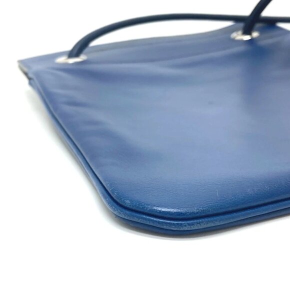 HERMES Leather Arine Mini Pochette Shoulder Bag Swift blue/SilverHardware - Picture 4 of 13
